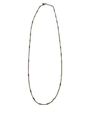 Vintage Long Gold Tone Station Necklace Minimalist Layering Chain 30" Signed ACT